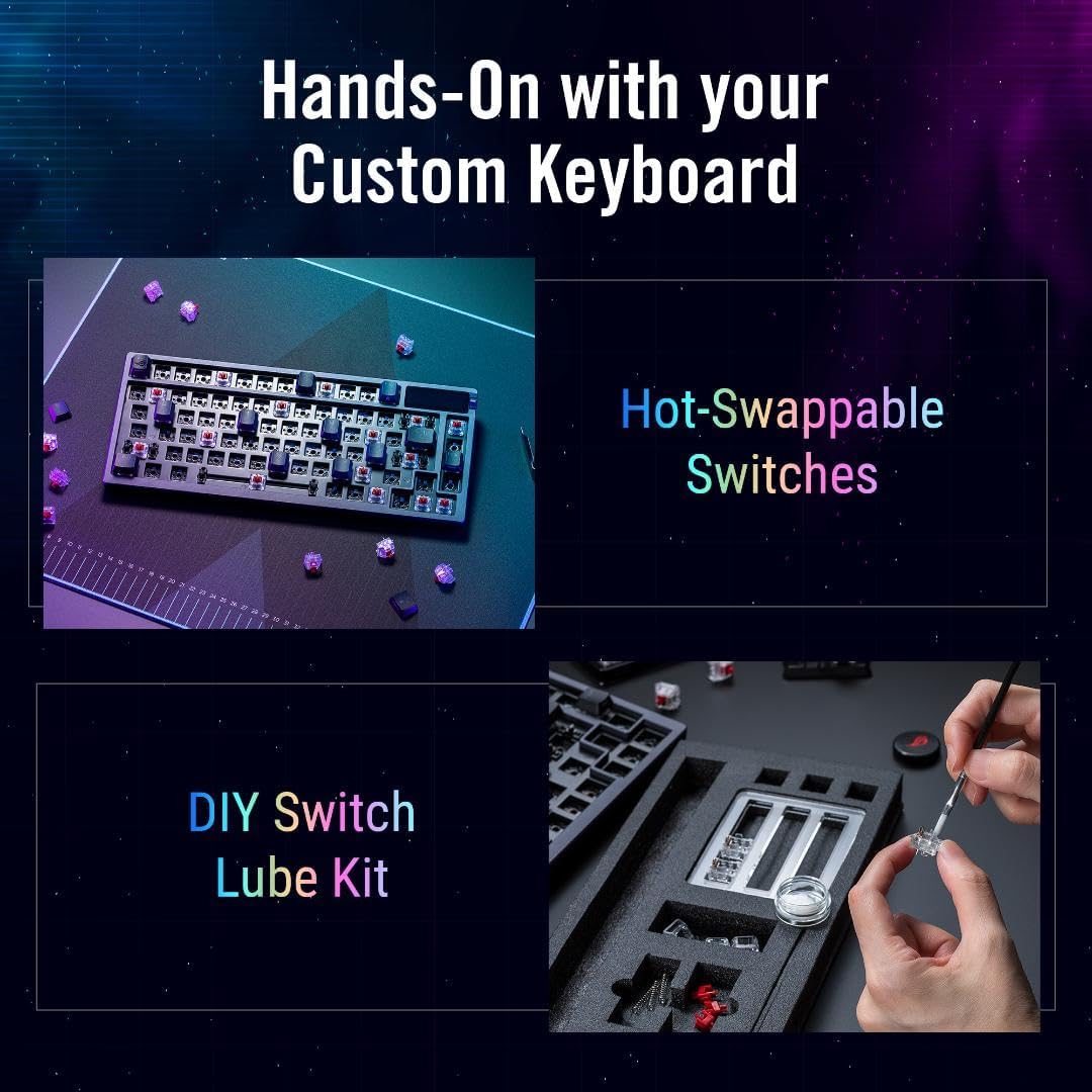 Thumbnail 6 de ASUS ROG Azoth Wireless Mechanical Gaming Keyboard (75% TKL) with OLED + Tri-Mode, Hot-Swappable Switches, PBT Keycaps