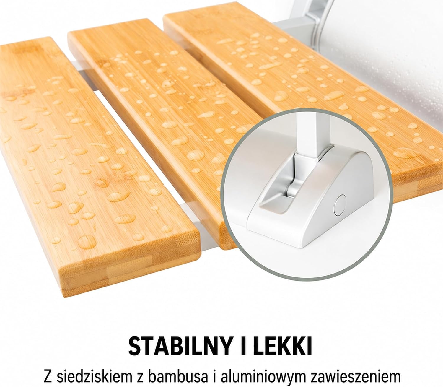 Detalle de oneConcept Arielle 10034209 douchestoel van bamboe, inklapbaar, 160 kg
