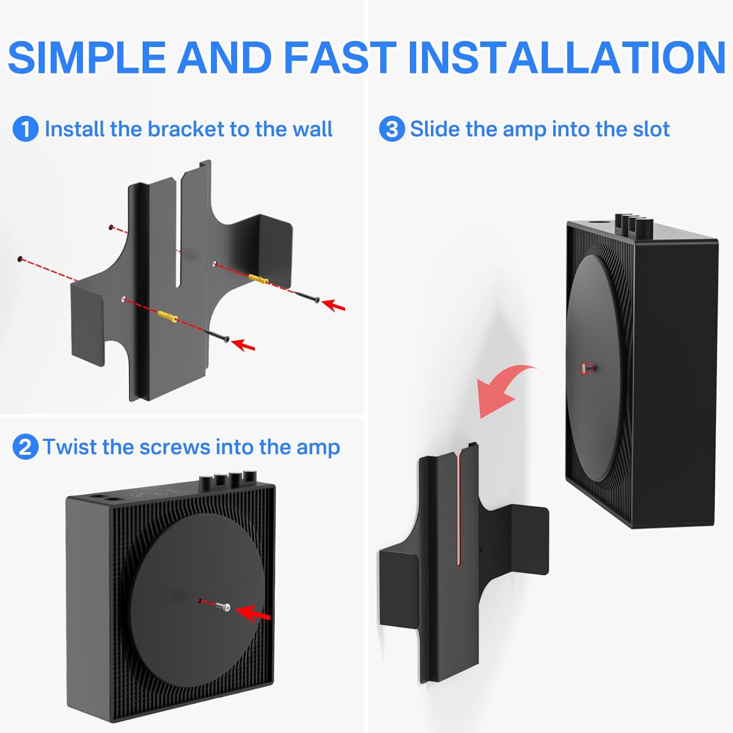 Thumbnail 6 de Dinghosen Wall Mount for Sonos Amp – Slim Black Bracket