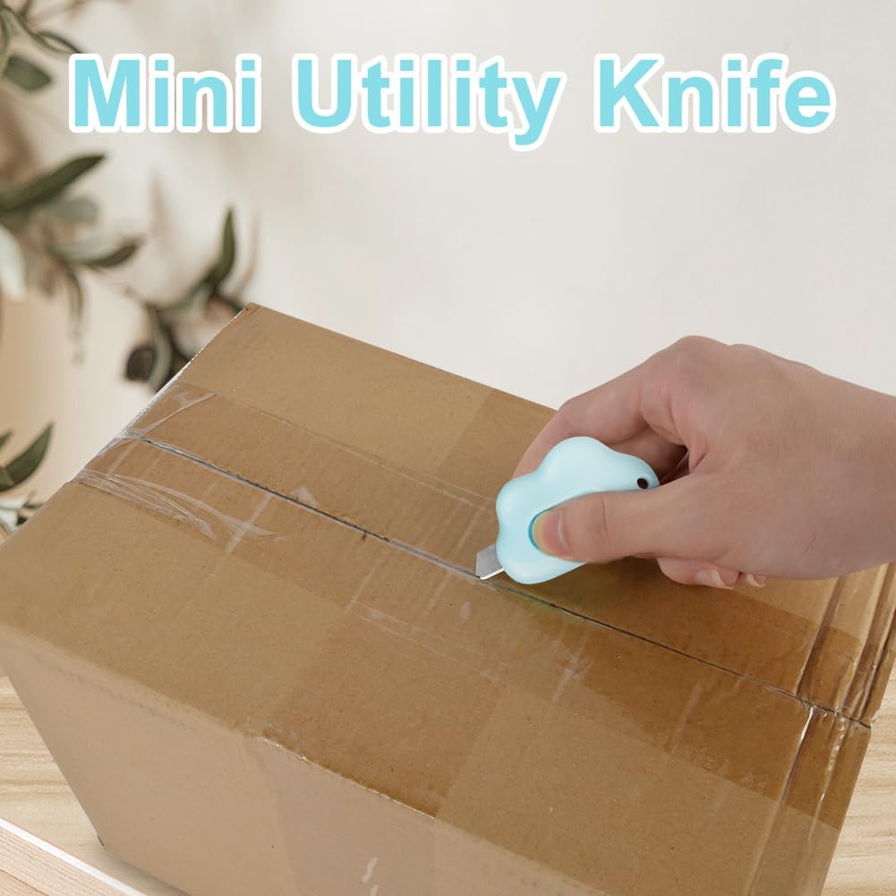 Detalle de OFFCUP Mini Box Cutter (3er-Set) – einziehbare Universalmesser für Tasche, Umschläge und Paketöffnen
