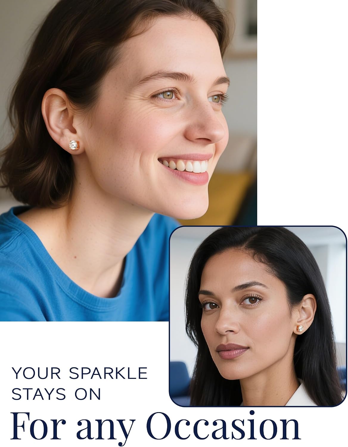 Detalle de MomentWish Moissanite 6,5 mm boucles d'oreilles