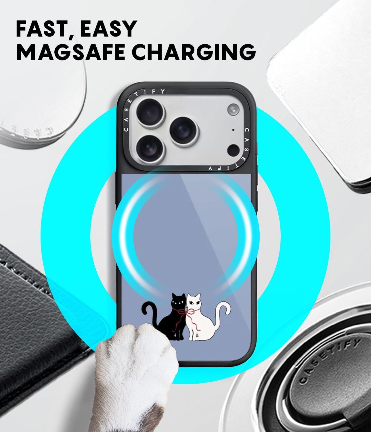 Detalle de CASETiFY Glaze iPhone 17 Pro Max Case in Black (Duck it) with MagSafe