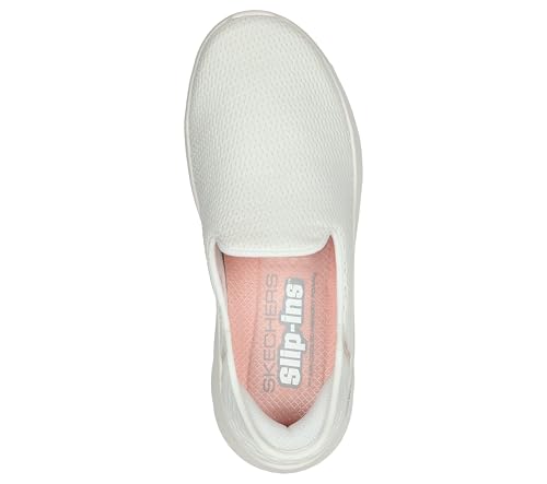Detalle de Skechers Mujer Go Walk Flex Relish Slip-In Entrenador – Off White Textile/Trim, 37 EU