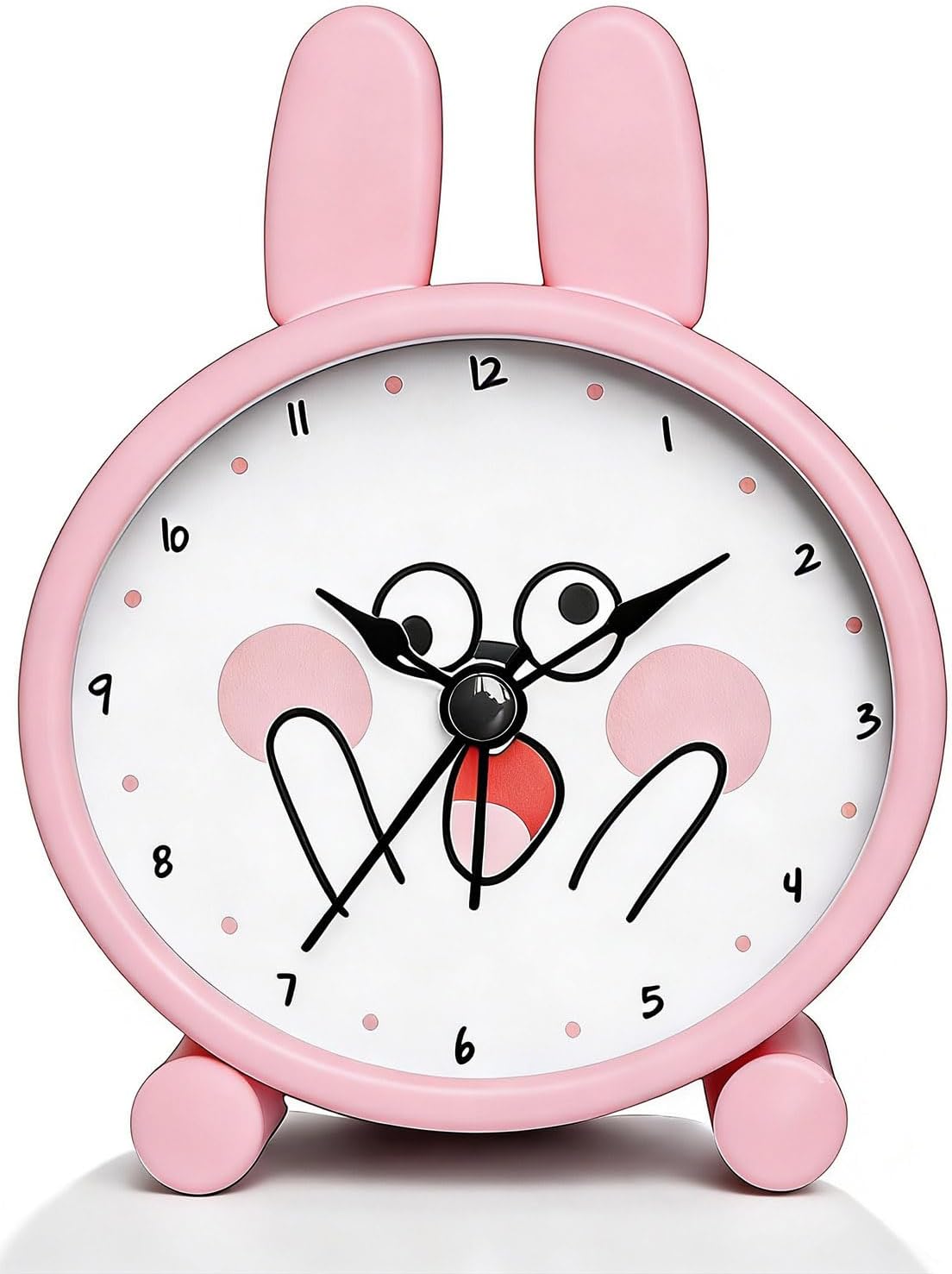 YsyYey Kids Alarm Clock: Silent, Rabbit-Shaped Analogue Clock for Beginners