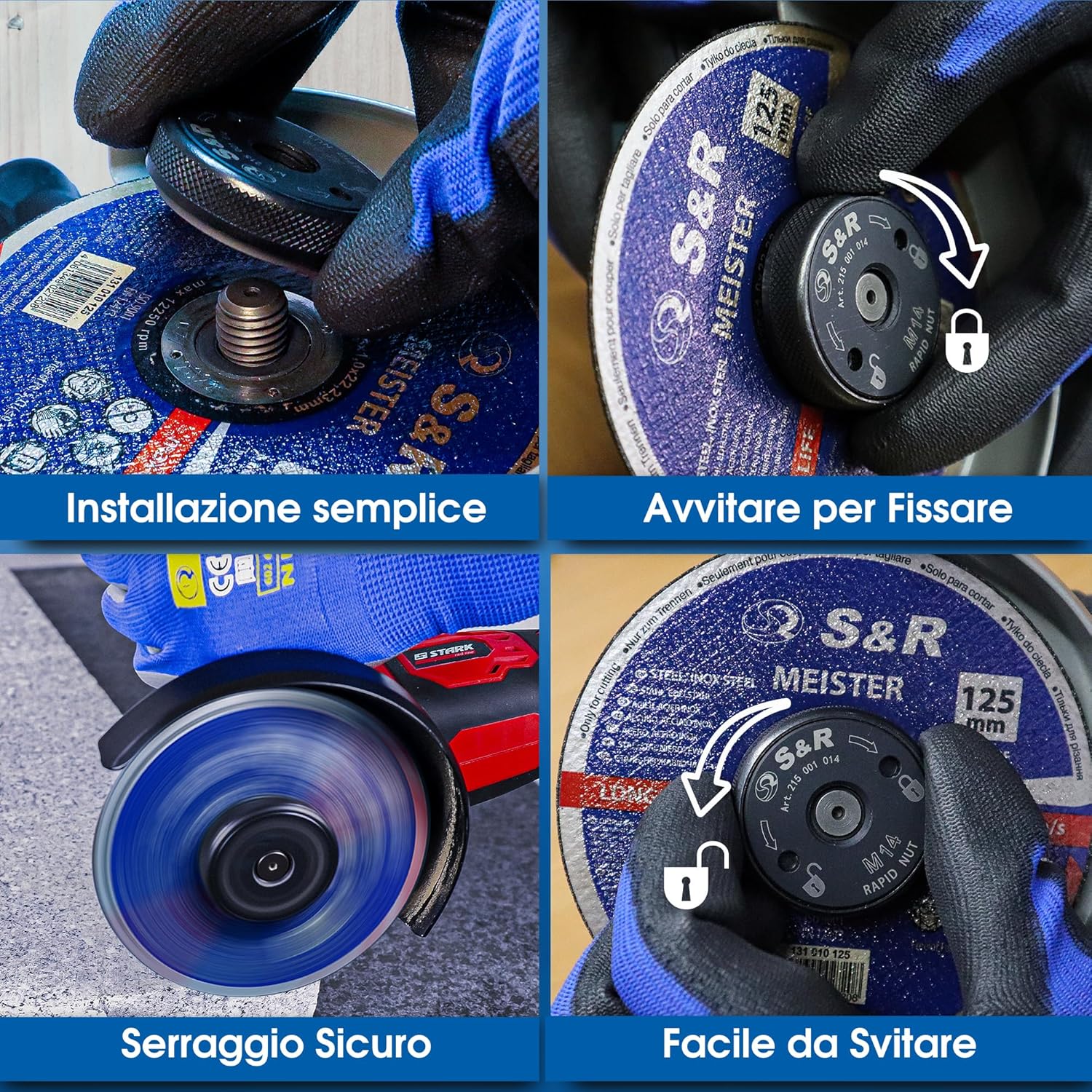 Thumbnail 4 de S&R Dado Flangia Serraggio Rapido M14: dado flangia universale per smerigliatrici