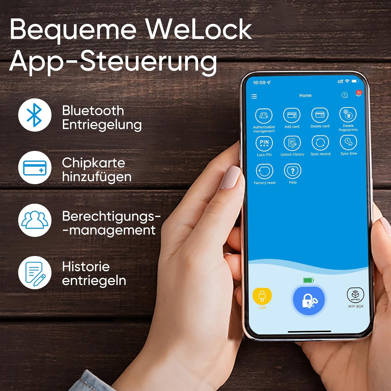 Detalle de WELOCK Touch41 TĂŒrschloss Fingerabdruck 100 đ