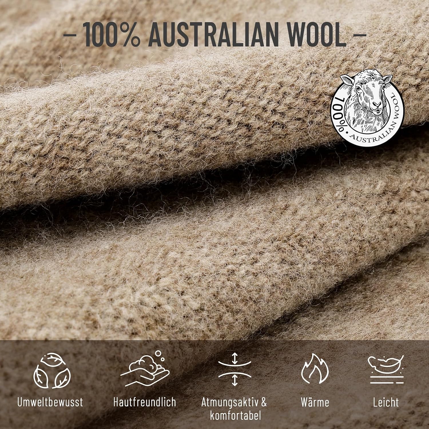 Detalle 2 de HAMUNI Mütze Australische Wolle 100%