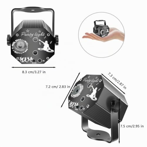 Thumbnail 7 de Boule Disco LED WINSAFE 72 motifs de projection – Projecteur de soirée RGB avec télécommande et commande vocale