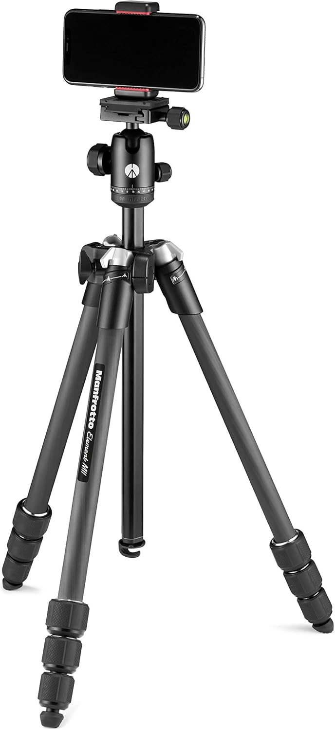 Thumbnail 3 de Manfrotto Element MII Trépied en Carbone avec Rotule et Bluetooth – Support Smartphone et CSC/DSLR