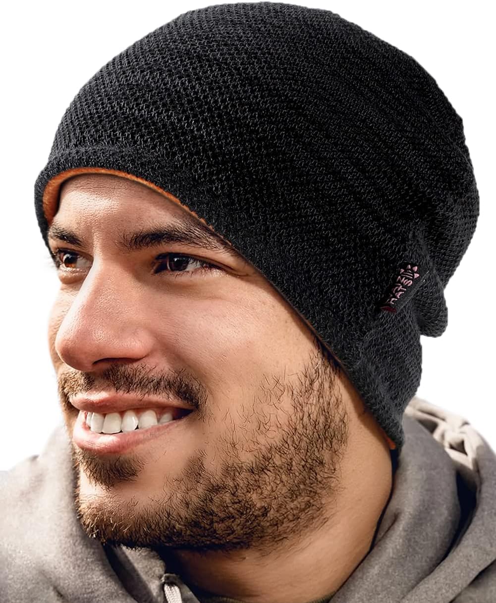 Thumbnail 1 de SHINCHIC Mens Winter Beanie Hat Warm Fleece Lined Skull Cap