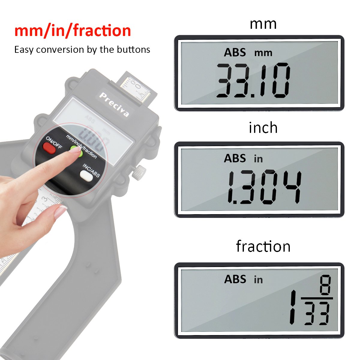 Detalle 2 de Preciva Digitaler Tiefen- und Höhenmesser für Frästisch & Oberfräse (LCD, 80 mm, 0,10 mm Genauigkeit)