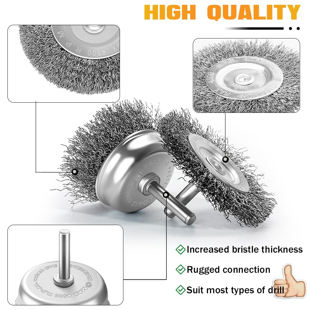 Thumbnail 2 de Wire Wheel Cup Brush Set 8 pcs 🛠️