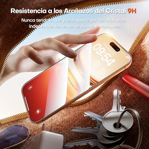 Detalle de TOCOL Cristal Templado iPhone 17/16 Pro 9H 🌟 2 Pzas