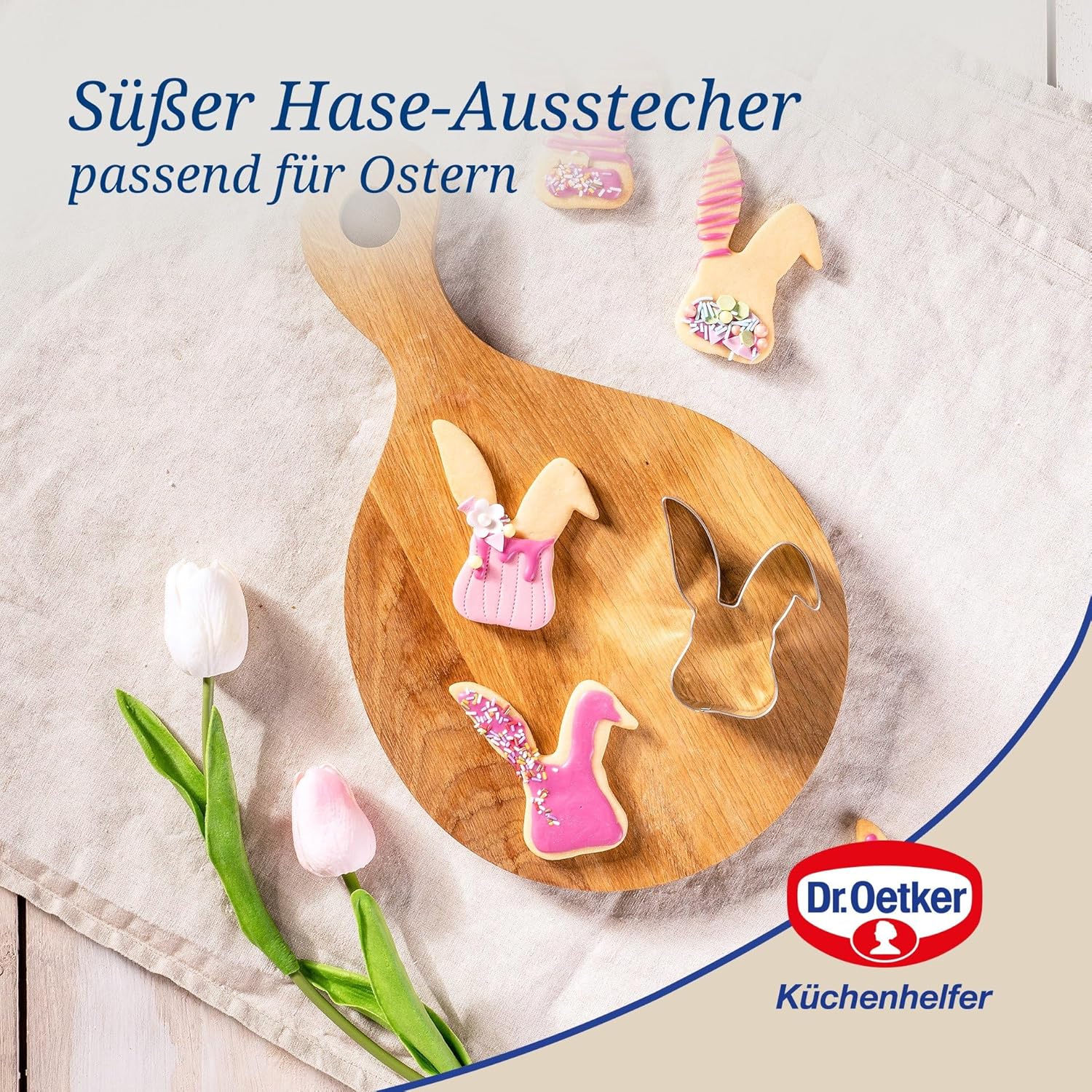 Thumbnail 3 de Dr. Oetker Ausstecher Hasenkopf „Knickohr“ – Oster-Backzubehör aus Weißblech (80 x 63 x 25 mm)