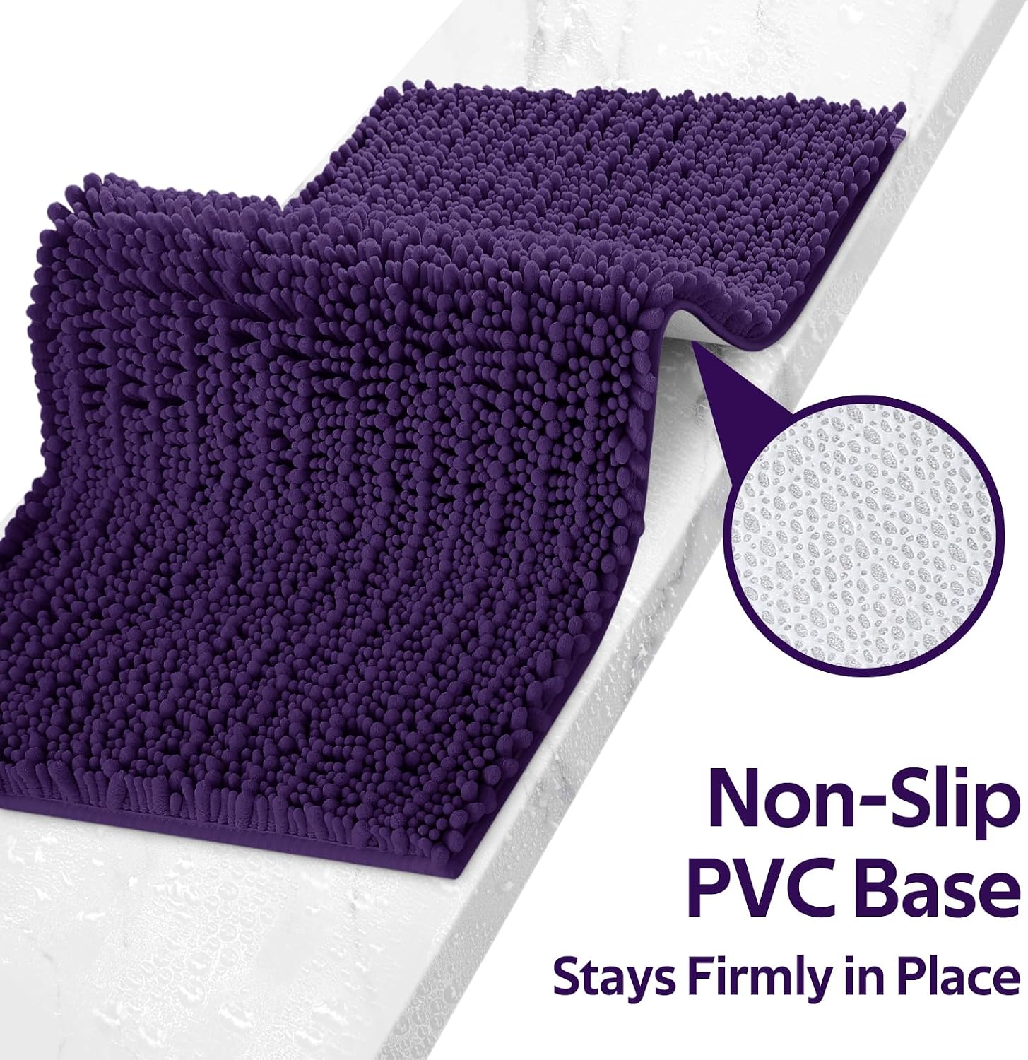 Thumbnail 4 de ACCUMTEK Extra Large Dark Purple Bath Rug Set 3