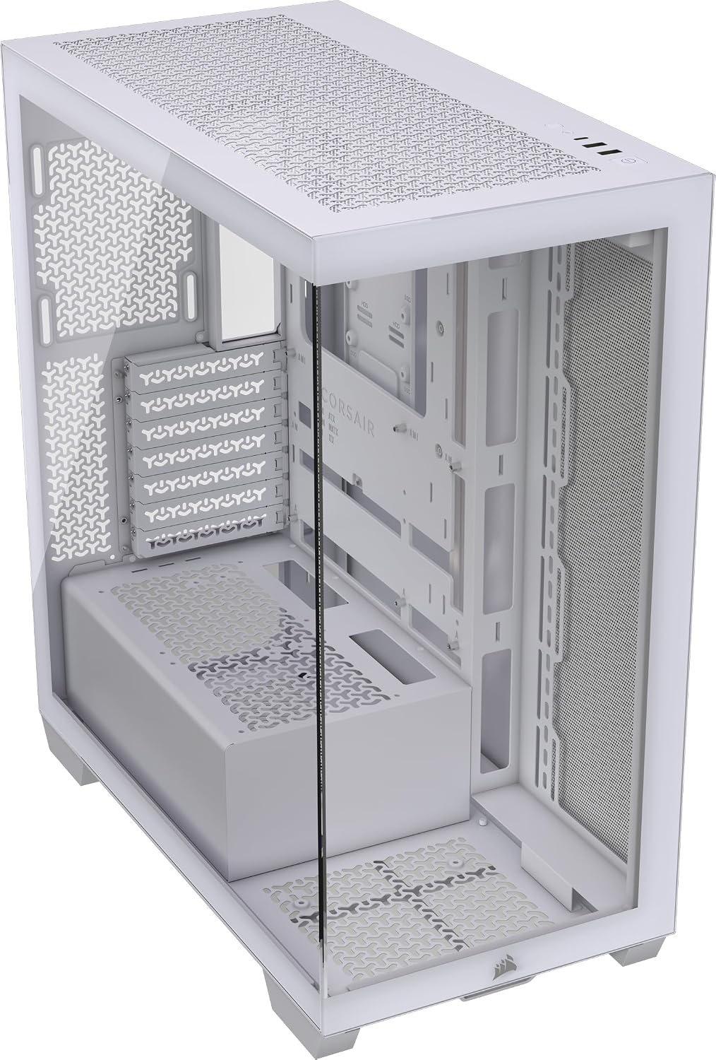 Detalle de Corsair 3500X Mid‑Tower ATX con vetro panoramico