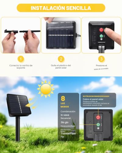 Thumbnail 3 de Auting Cadena de luces solares para exterior 6M 30LED IP65