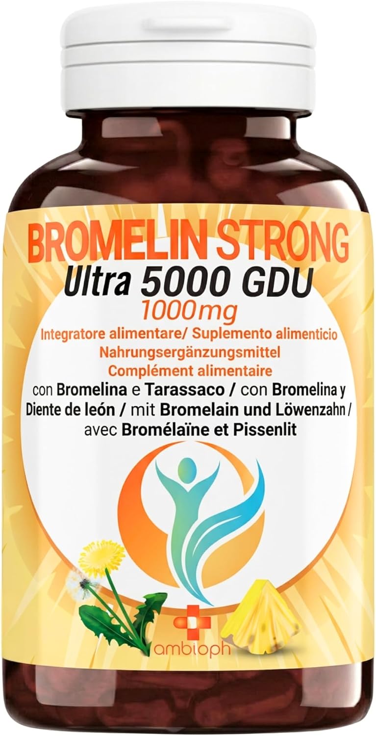 Detalle de Bromelina Forte Drenante 5000 Gdu Purissima con Tarassaco – ImmunoSTRONG, 120 Compresse