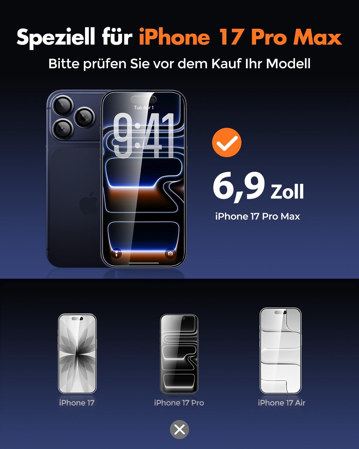 Detalle 2 de UNBREAKcable Panzerglas iPhone 17 Pro Max