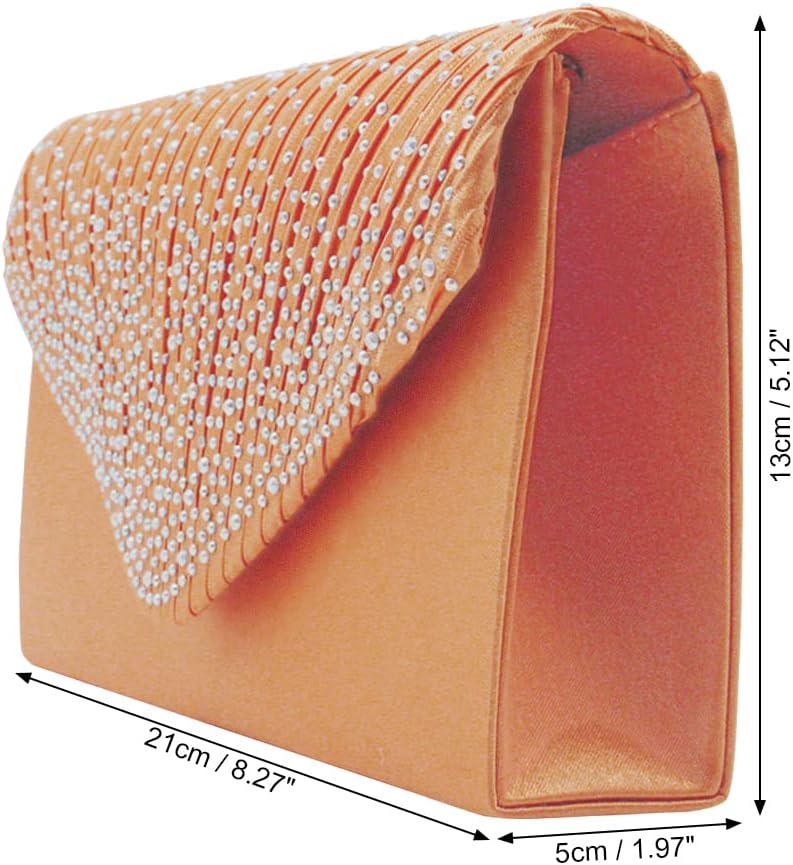 Thumbnail 6 de wocharm Satin Diamante Clutch Bag – Envelope Handbag for Evening, Bridal, and Prom