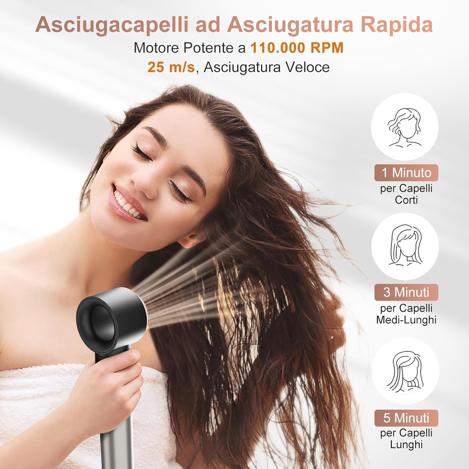 Thumbnail 4 de Air Styler 6 In 1: asciugacapelli ionico con 6 accessori per styling professionale a casa