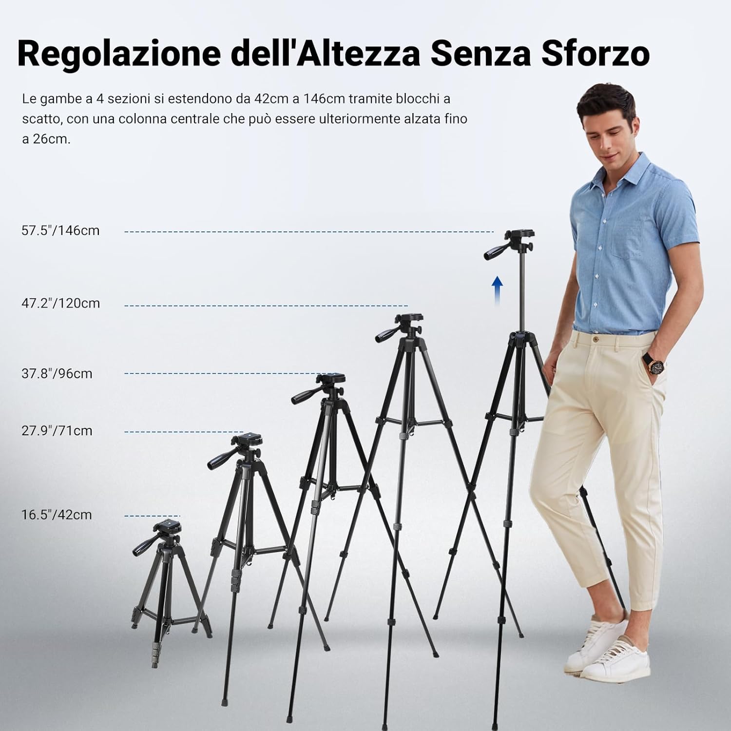 Thumbnail 3 de NEEWER TP53 Treppiede viaggio 146 cm