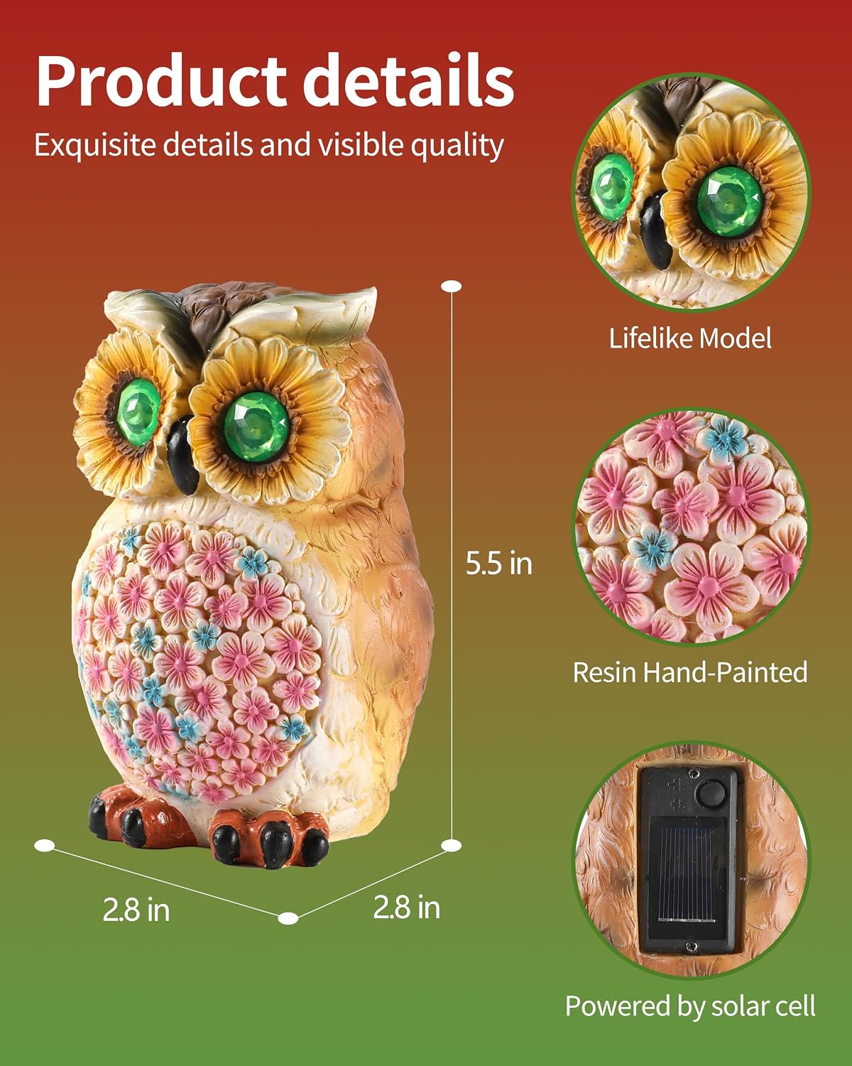 Thumbnail 3 de GoGnome Owl Figurine, 5.5-Inch