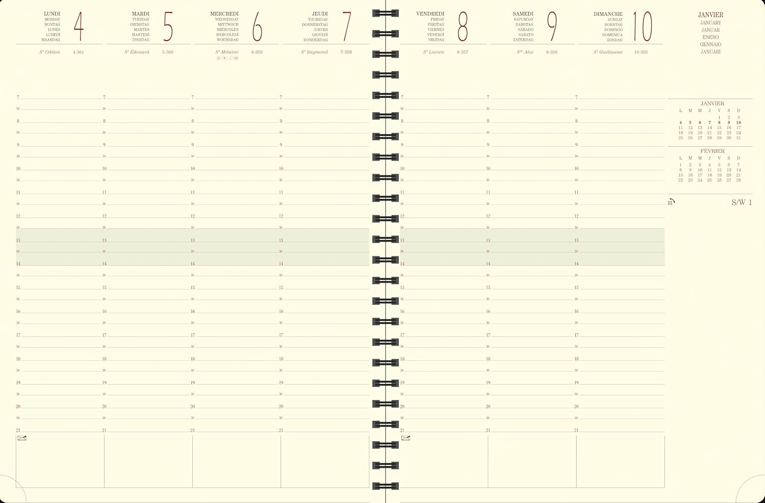 Detalle de EXACOMPTA Agenda semainier de bureau Eurotime 27S noir