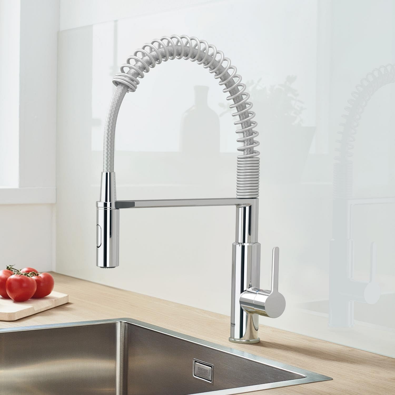 Thumbnail 1 de GROHE Get: rubinetto da cucina monocomando a 2 getti con doccia estraibile, cromato 30361000