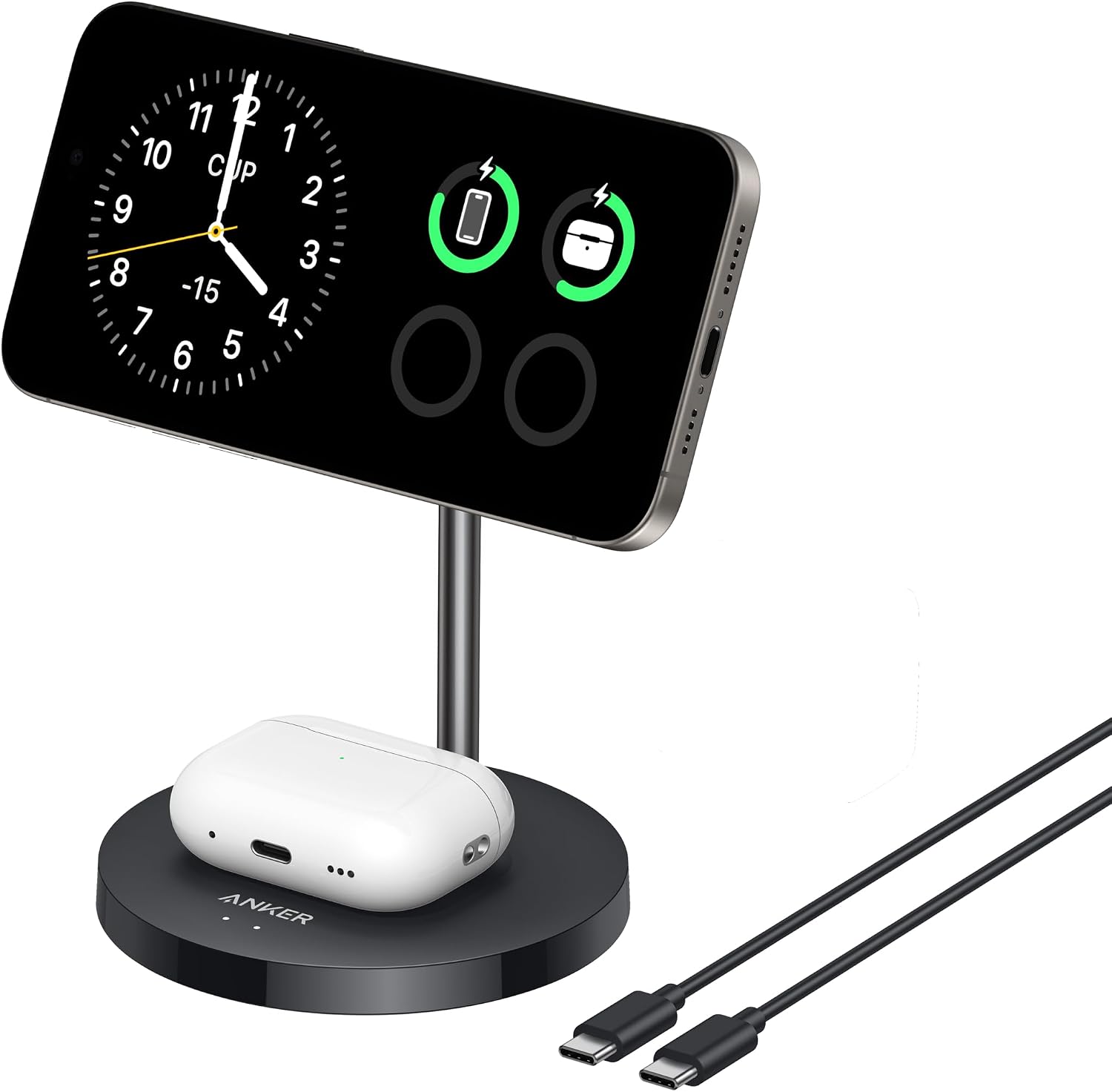 Thumbnail 6 de Anker MagGo 15W MagSafe Ladegerät 2-in-1 – Induktive Ladestation mit 45°/360° Verstellung