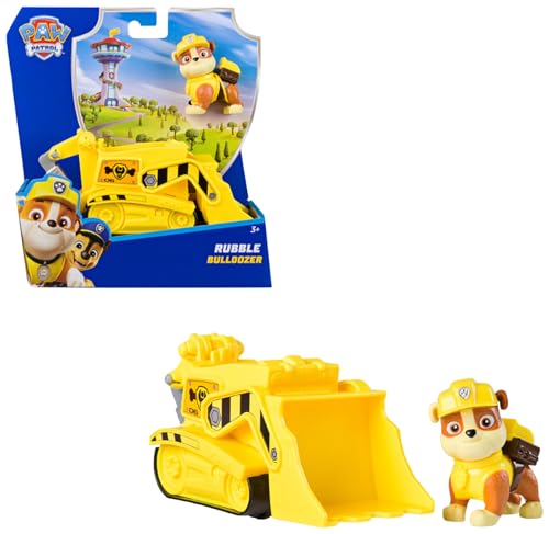 Detalle de PAW Patrol Rubble-Figur mit Bulldozer-Baufahrzeug – ab 3 Jahren
