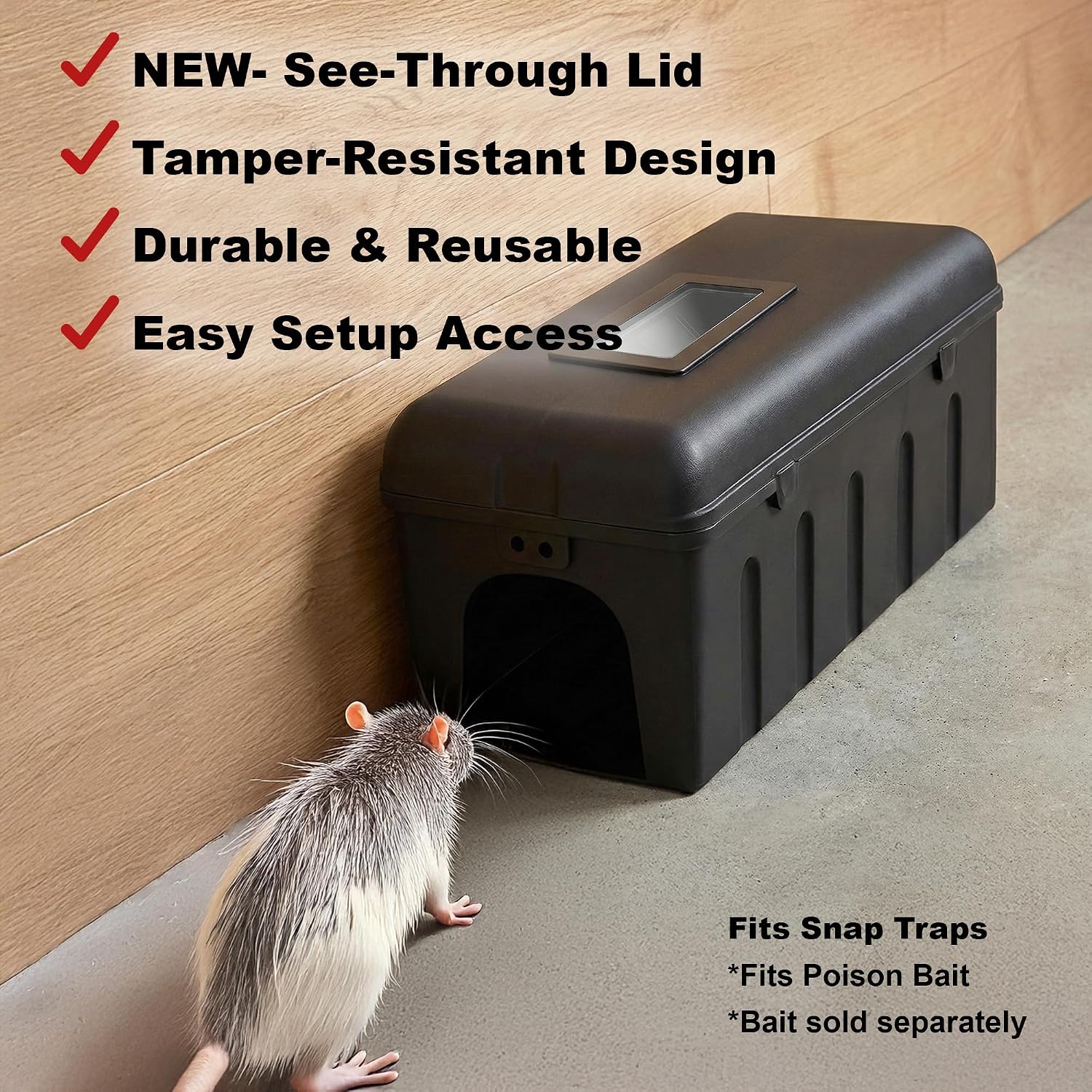 Detalle 2 de ROSHIELD 2X Rat Trap Killer Box Pack of 2 🐀
