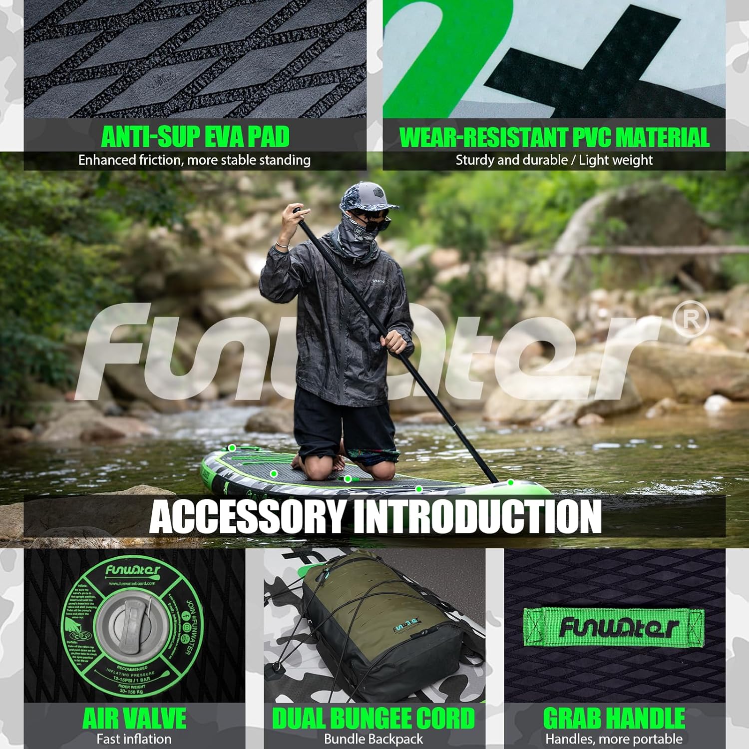 Thumbnail 1 de FunWater Inflatable Stand Up Paddle Board with Premium Accessories (11'6'' / 11' / 10'6'')