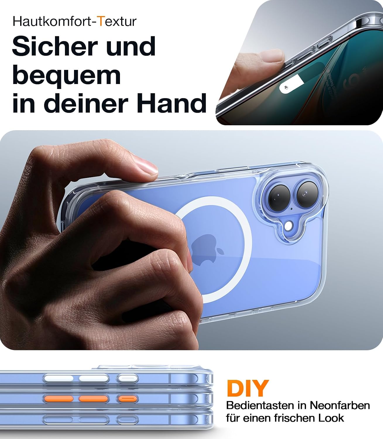 Thumbnail 4 de TORRAS Guardian-Mag Hülle für iPhone 16 mit MagSafe-Schutz & 38 integrierten Magneten (transparent)