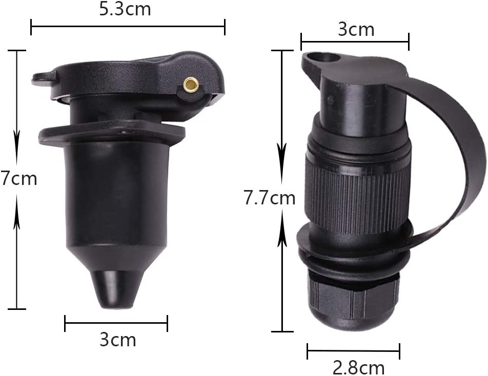 Detalle 2 de ETUKER 3 Pin Trailer Plug and Socket (12V) Waterproof Connector for Caravans, Trucks, Boats & Trailers