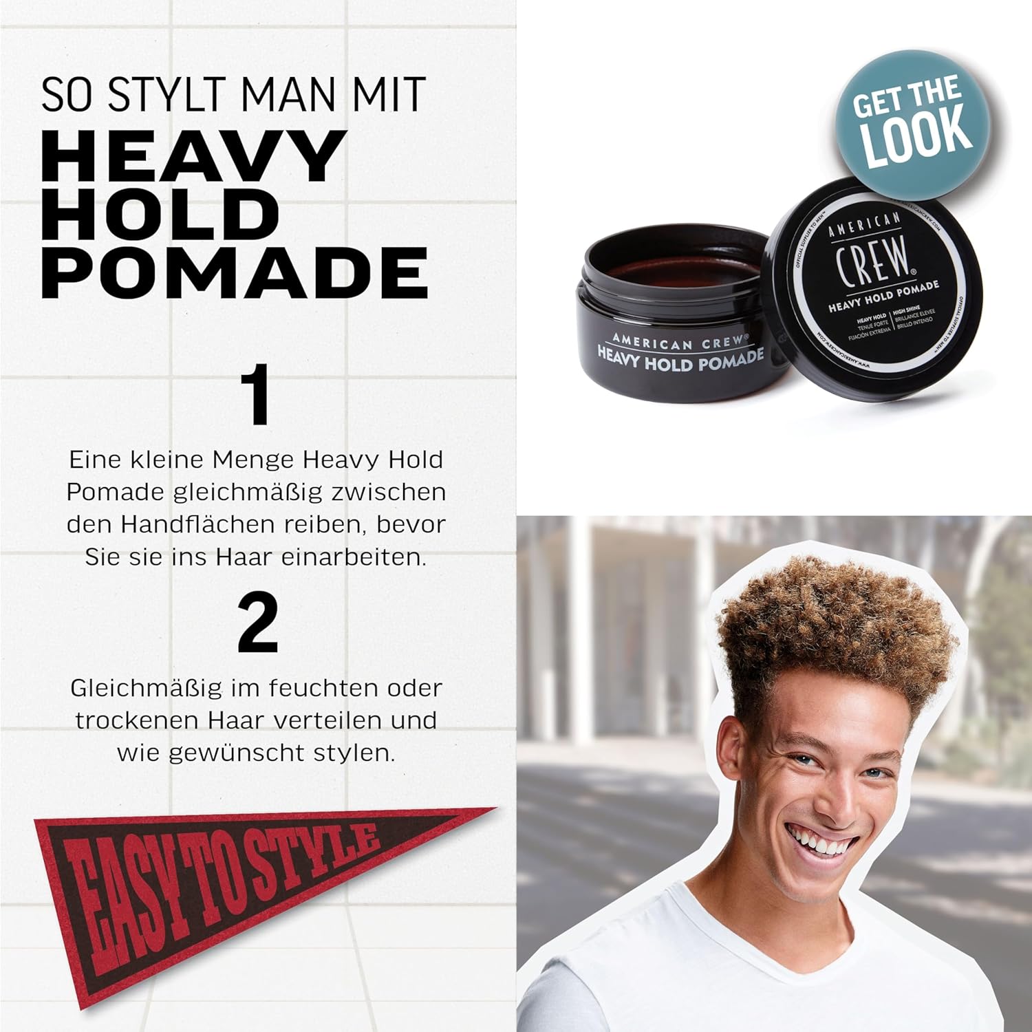 Thumbnail 4 de AMERICAN CREW Heavy Hold Pomade, 85 g – Stylingpomade mit extrem starkem Halt und Glanz