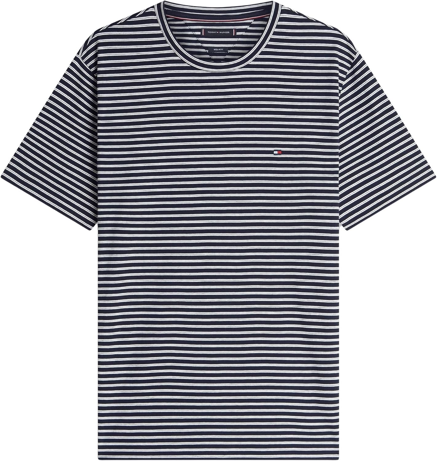 Detalle de Tommy Hilfiger Ess Seasonal Reg Fit Stripe Tee MW0MW40923 maglietta a righe da uomo
