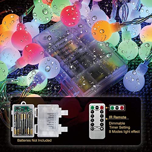 Detalle 2 de Ligarko Fairy Lights Battery: 7M, 60 LED Globe String Lights with 8 Modes