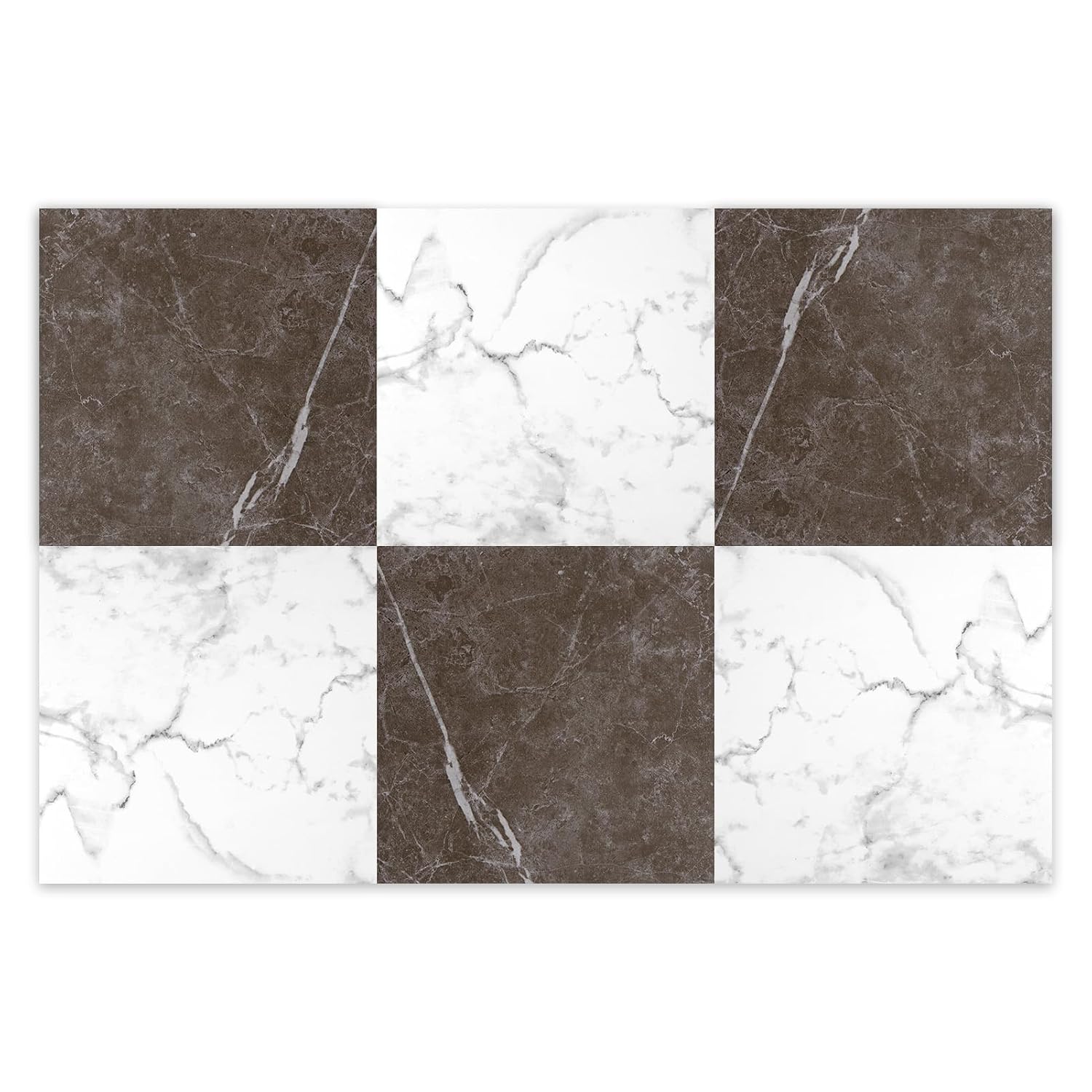 Detalle de Art3d Red & White Marble Vinyl Floor Tiles, 30-Pack, 12 x 12 in