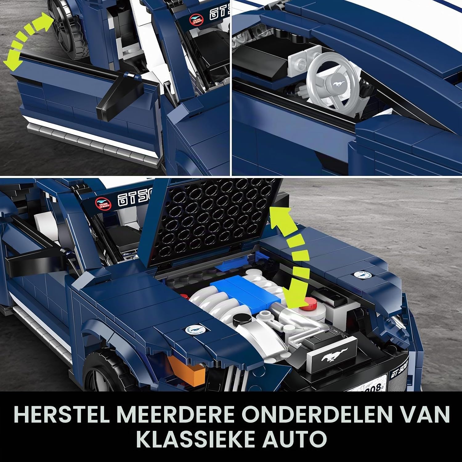 Thumbnail 3 de Mould King 10208 Technik WX10208-ZJXLYF Muscle Car-bouwset, 1.556 delen
