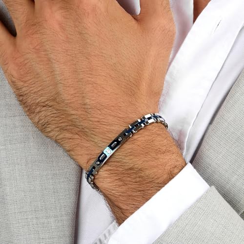 Detalle de Maserati Bracelet Homme en Acier, Or 18 Carats et Céramique – Collection Ceramic Gold JM424AXU10