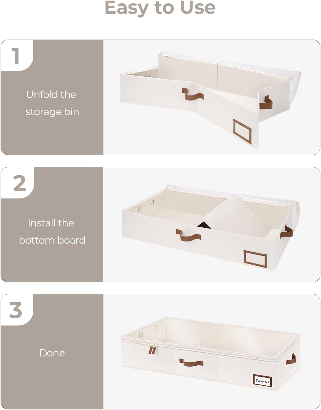Thumbnail 6 de StorageWorks Underbed Storage Boxes with Lids (Large, Ivory White) — 2-Pack