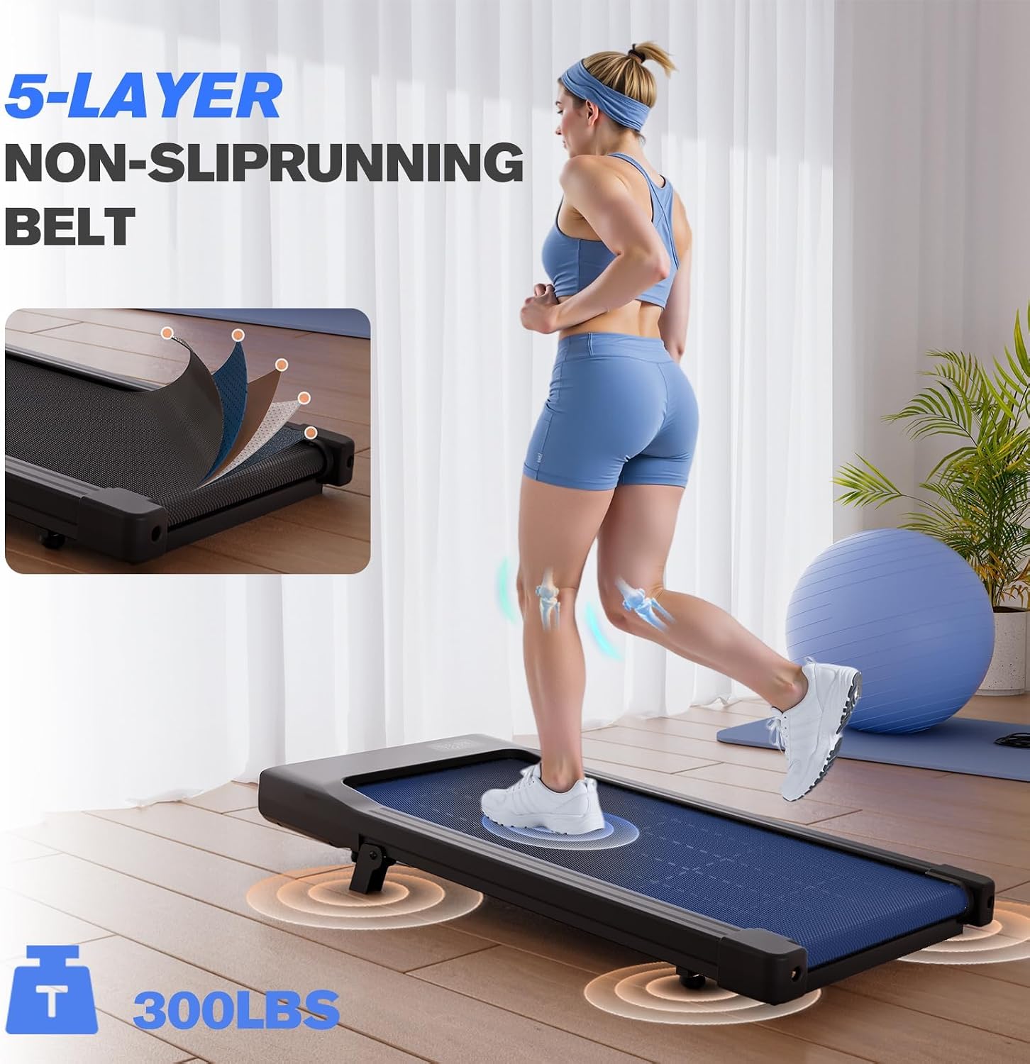 Detalle 2 de Lacuffy BA Walking Pad Treadmill with 6% Incline and 2.5 HP Motor