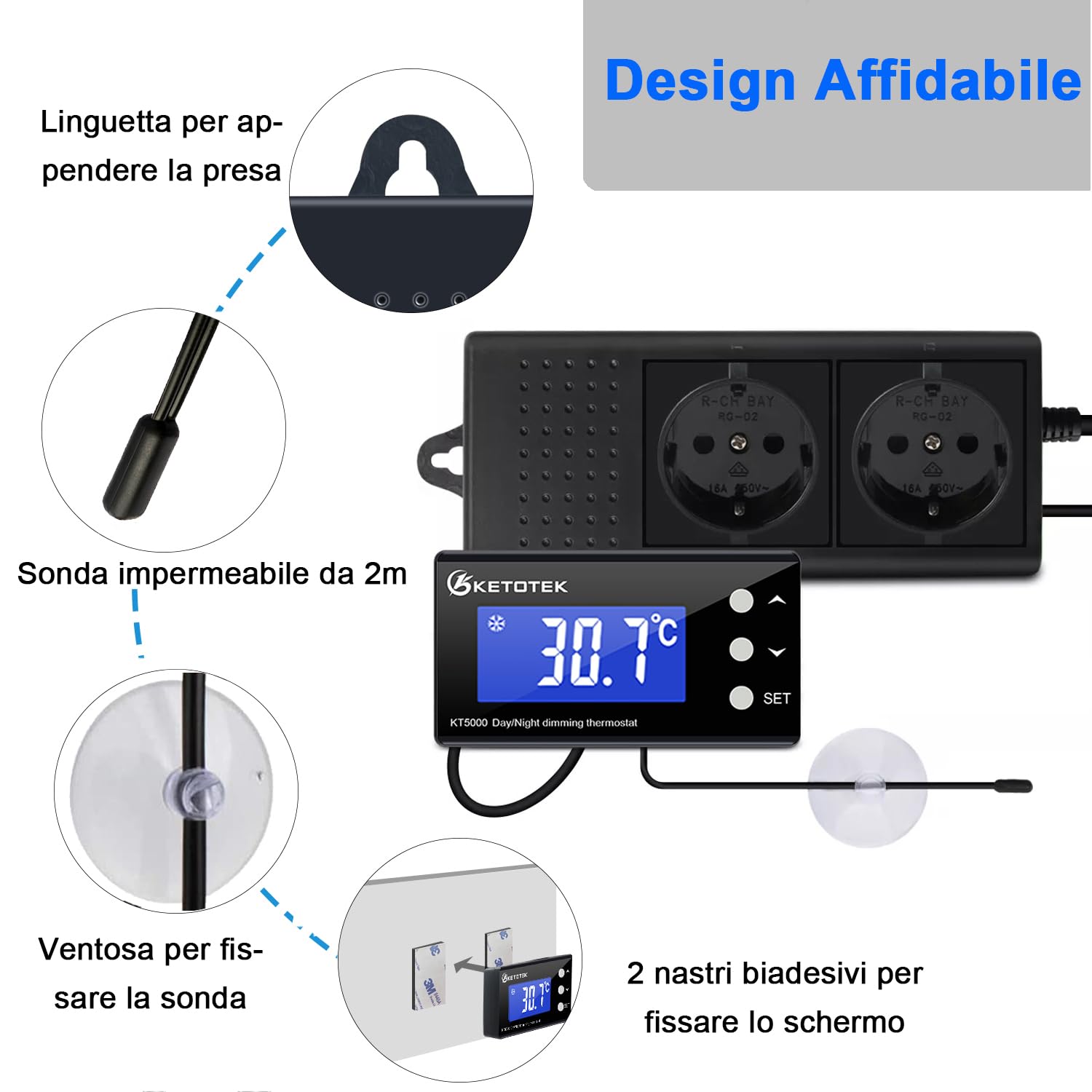Thumbnail 5 de KETOTEK Termostato presa digitale con sonda 2 m 🔌