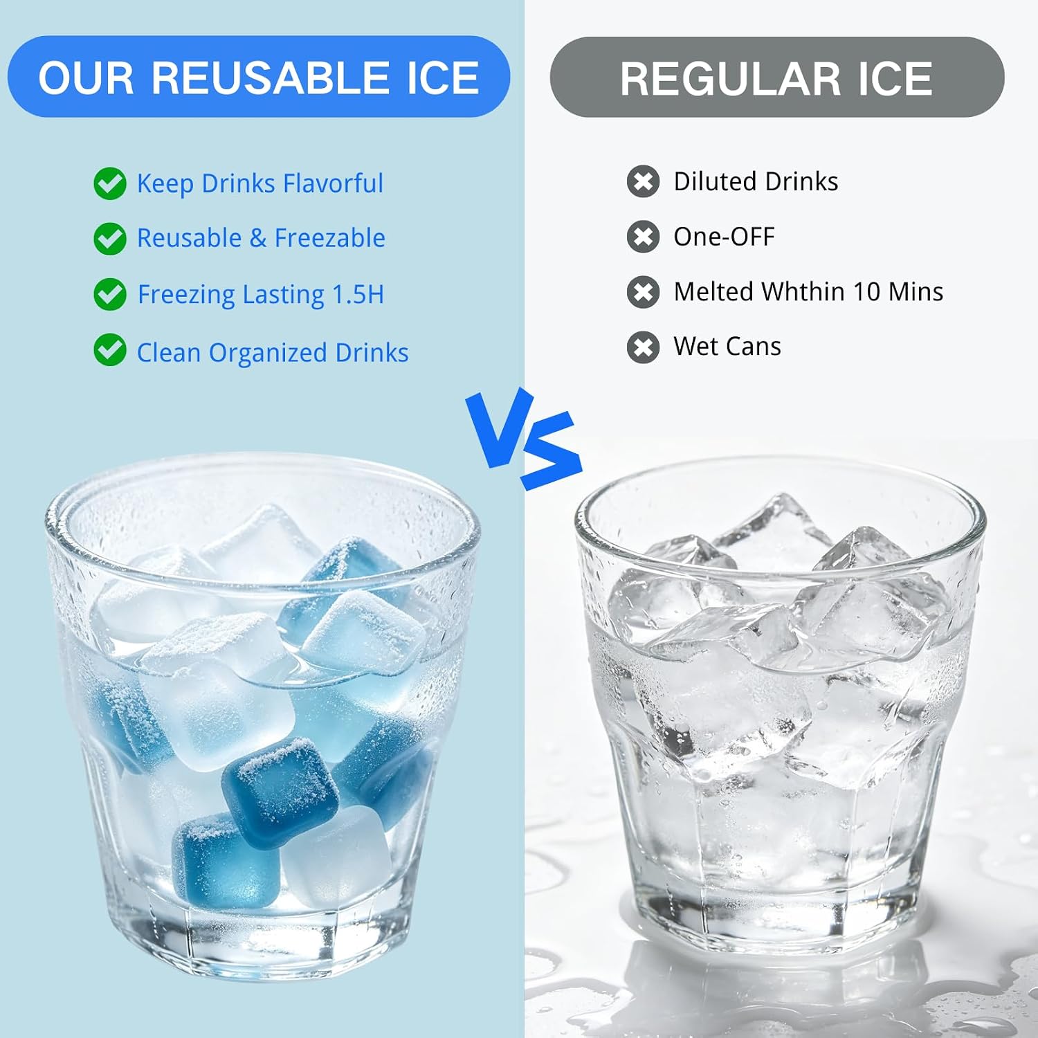 Thumbnail 4 de BYTTME BY-US-RICWB400 Reusable Ice Cubes, BPA-Free, Refreezable, 400-Pack