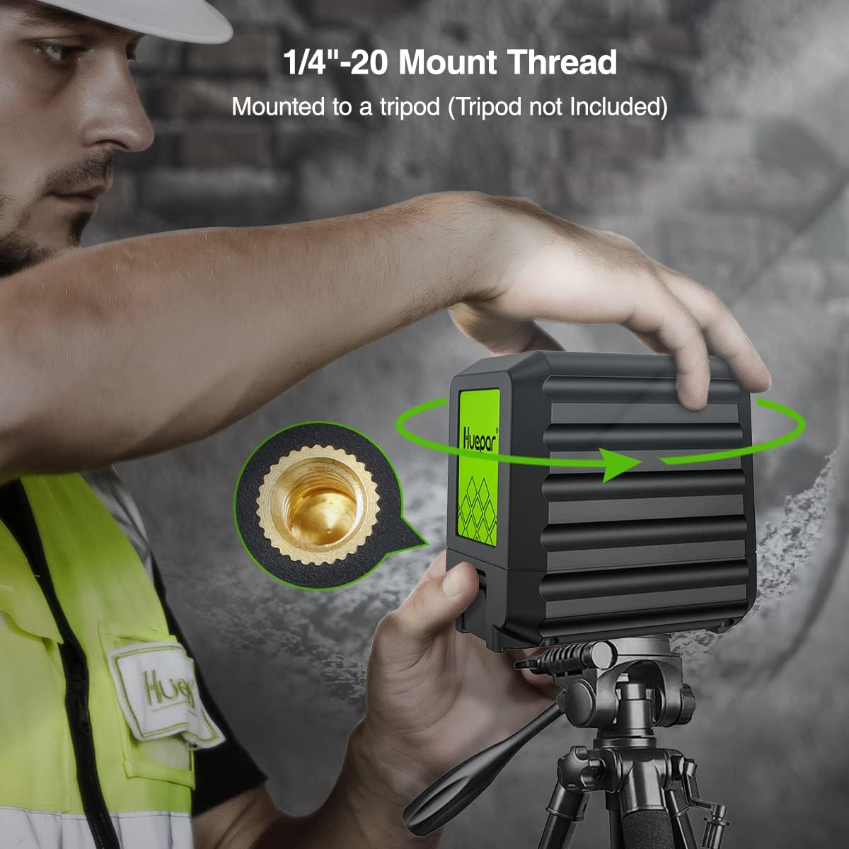 Detalle 1 de Huepar B011G 100ft Green Laser Level 🛠