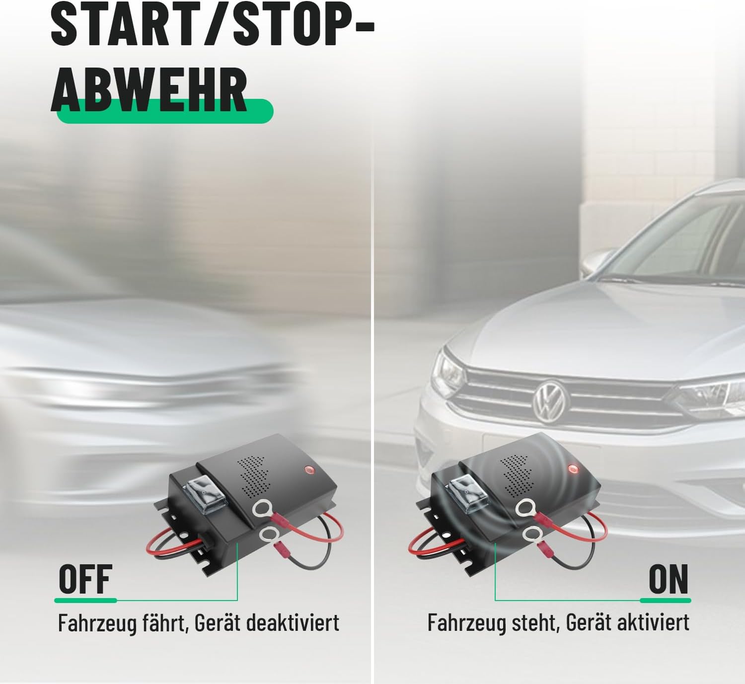 Thumbnail 2 de greate 4X Marderschreck Auto mit 12V Batterieanschluss – Ultraschall-Marderabwehr für den Motorraum