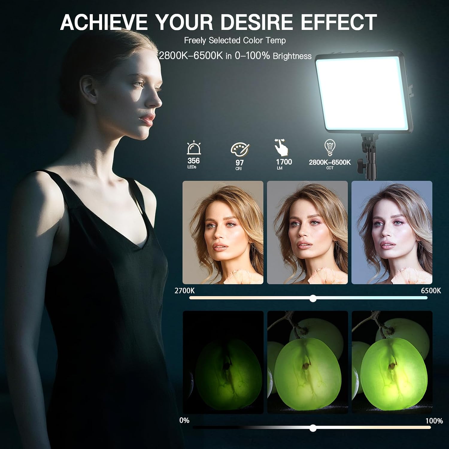Thumbnail 2 de NiceVeedi 2-Pack 15W LED Studio Video Light