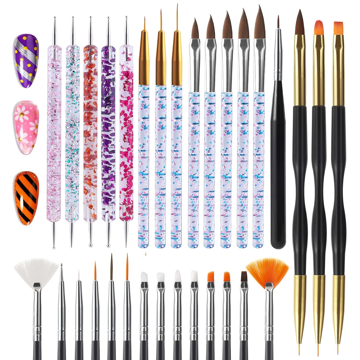 Detalle 2 de Artdone 31pcs Nail Art Brush Set for Gel Design ๐