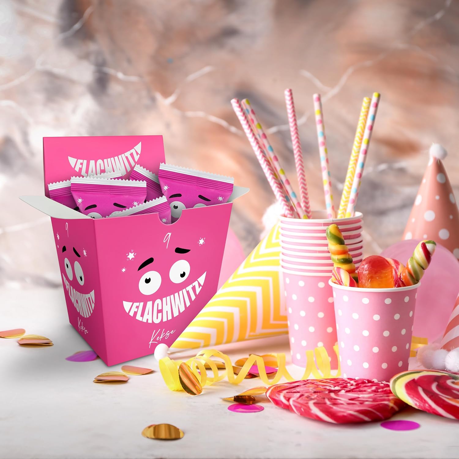 Detalle 2 de Glückskekse Flachwitze 9er Pack grün 🍪